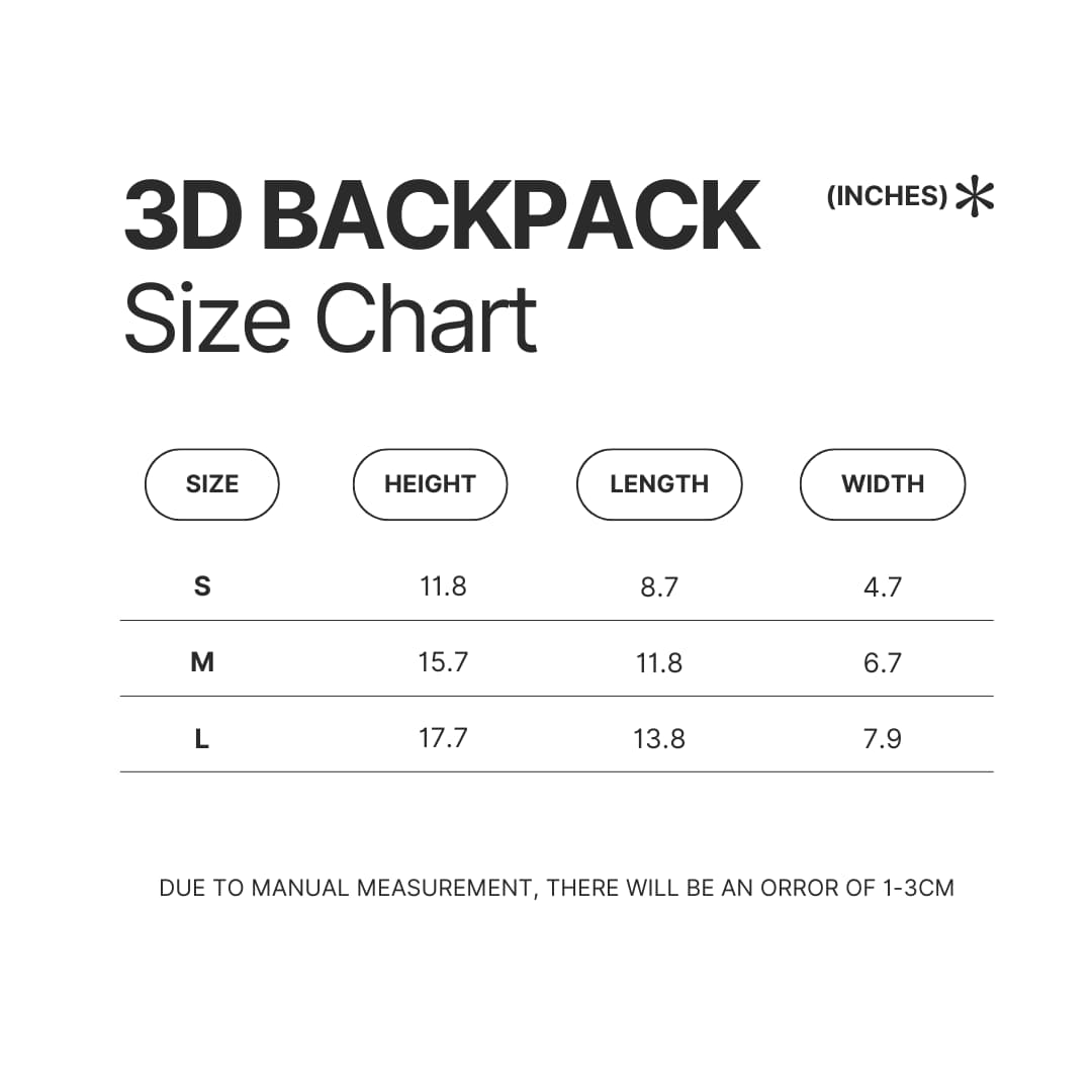 3D Backpack Size Chart - Enhypen UK Shop