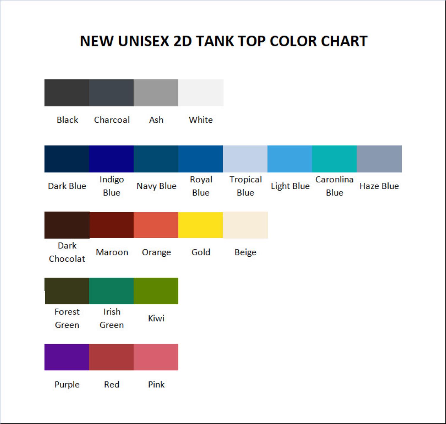 tank top color chart - Enhypen UK Shop