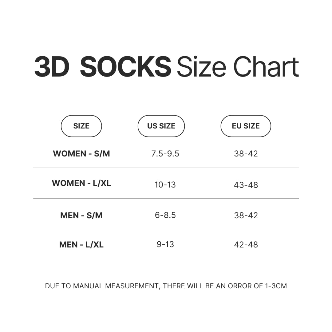 3D Socks Size Chart - Enhypen UK Shop