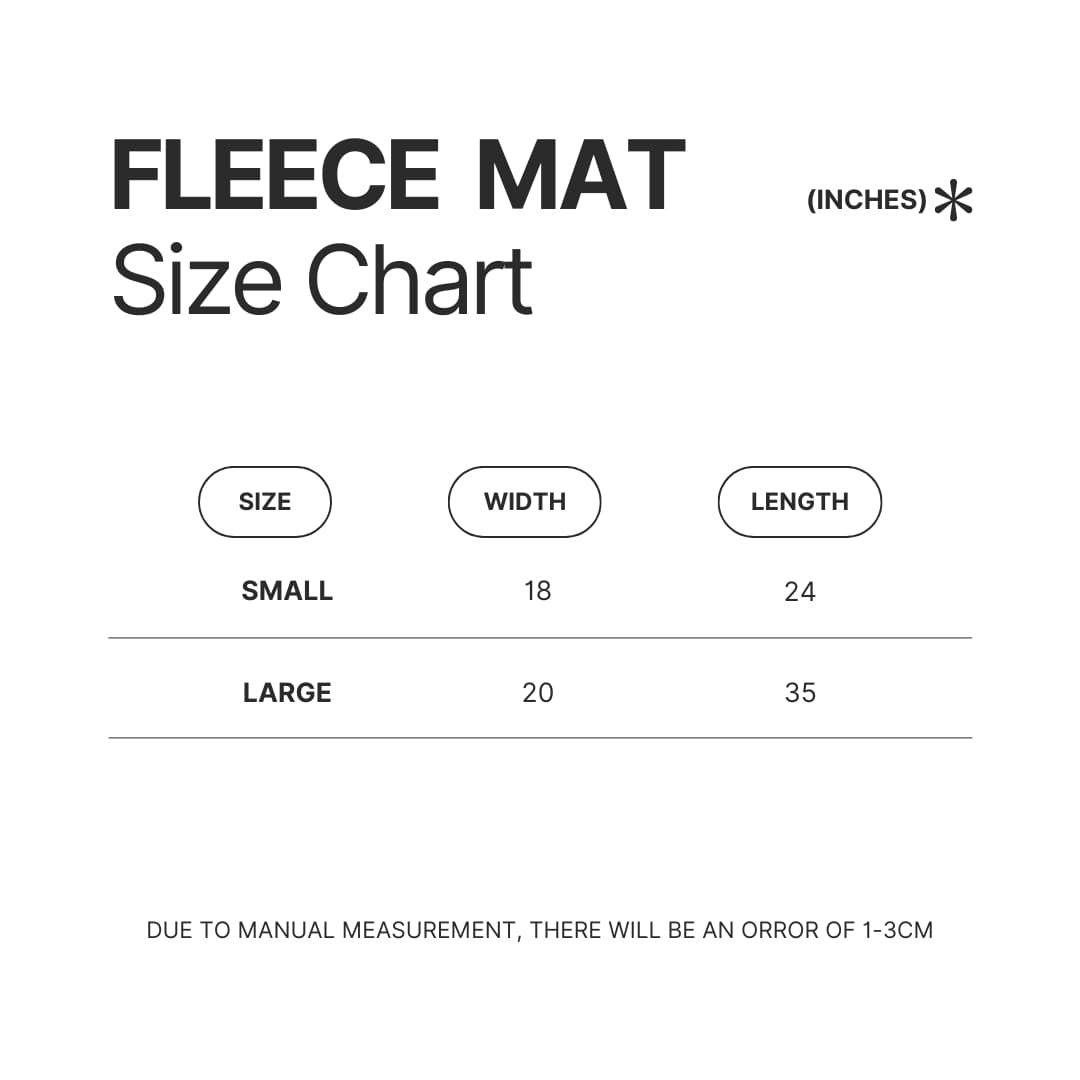 Fleece Mat Size Chart - Enhypen UK Shop