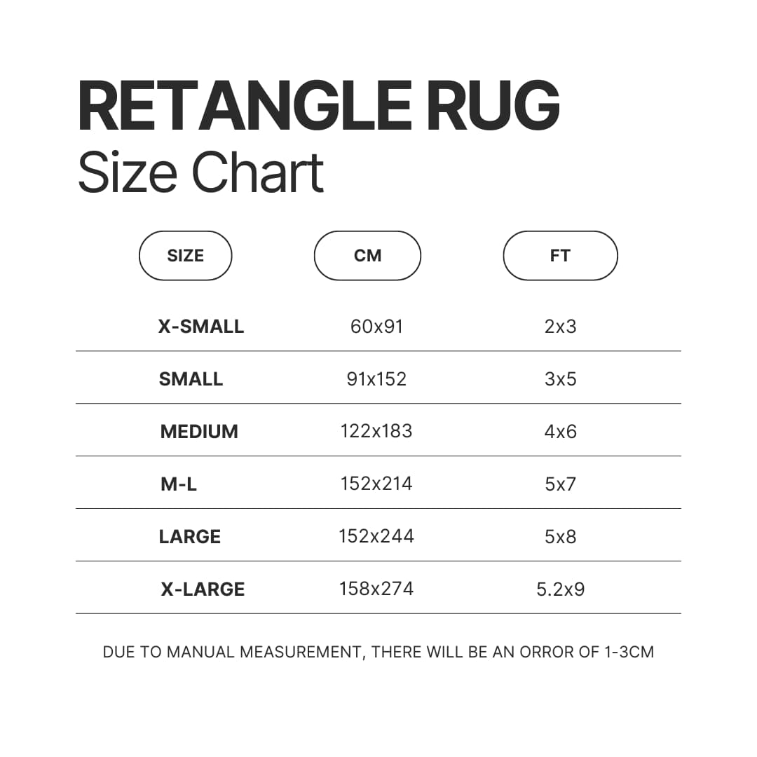 Retangle Rug Size Chart - Enhypen UK Shop