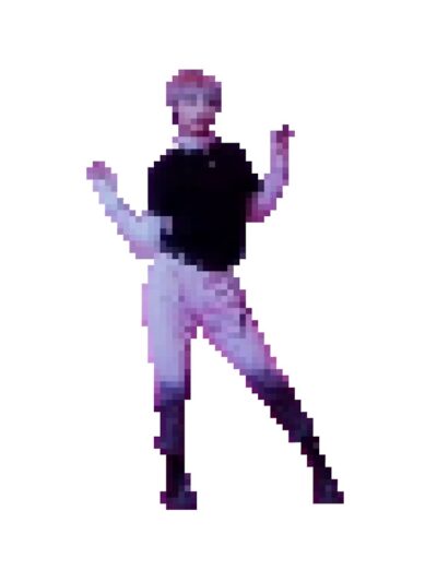 Alternative view of Niki Enhypen Meme Pixel Art Tapestry