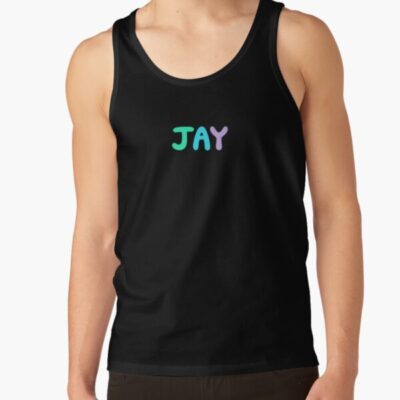 Alternative view of Jay Rainbow Letters Tank Top