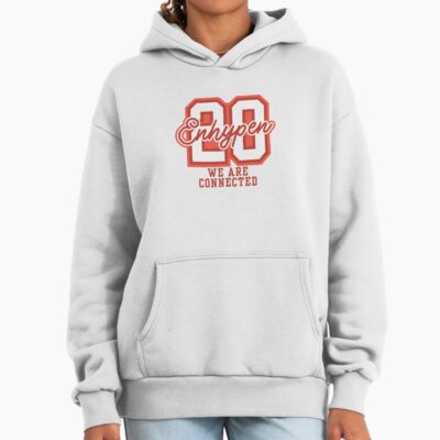 Alternative view of Enhypen 20 We Are Connected Vintage Varsity Aesthetic Hoodie